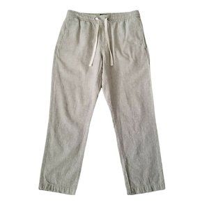 J Crew Factory Driggs Men's 31 x 27 Linen Cotton Blend Pull-On Drawstring Pants